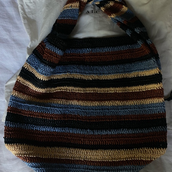 New A.L.C. Striped Raffia Tote Bag – Shoulder Bag – With Tags&Dust Bag - Picture 5 of 7